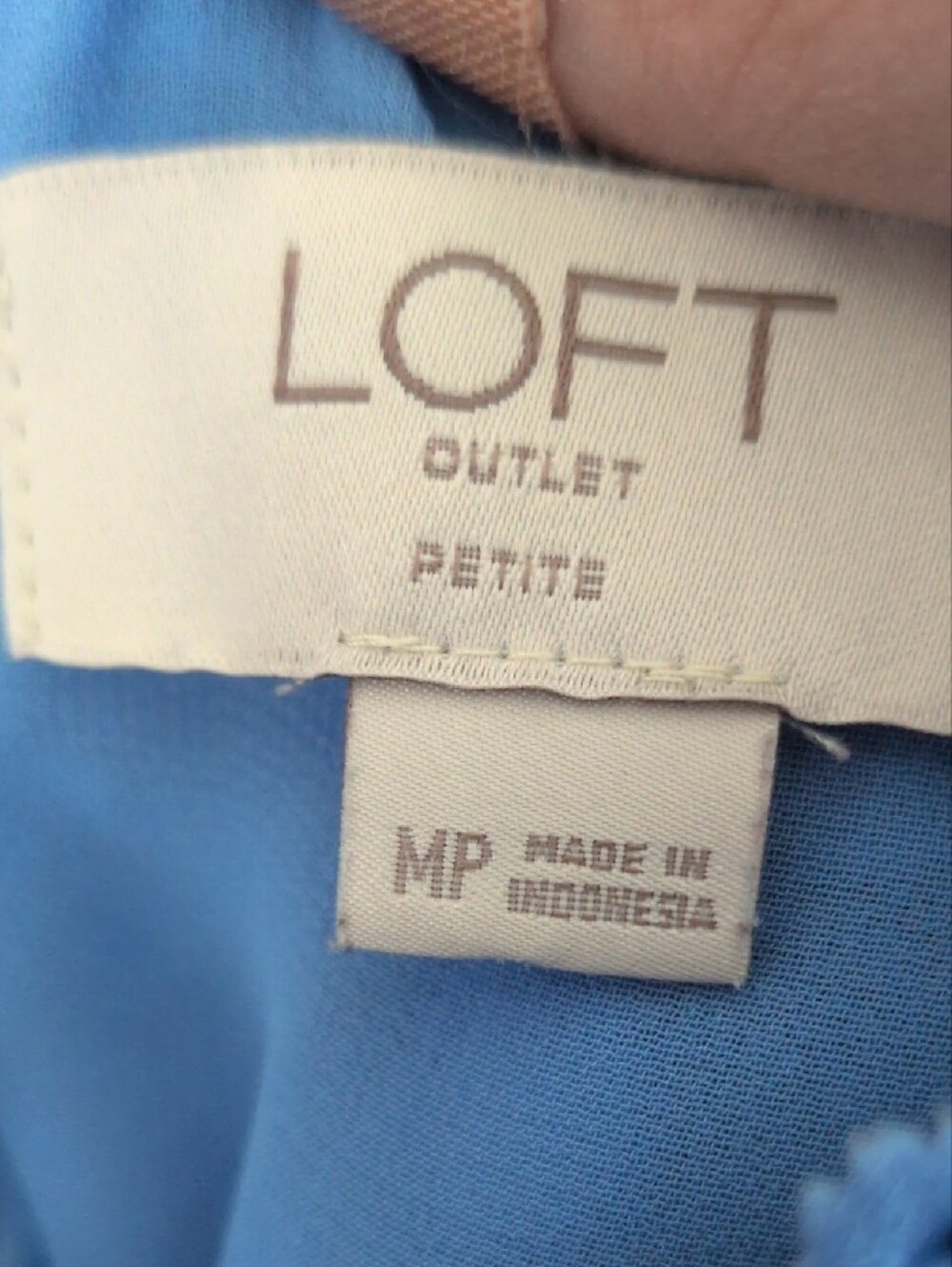 LOFT Blue Swiss Dot Ruffle Sleeve Smocked Neck Blouse - Picture 6 of 6